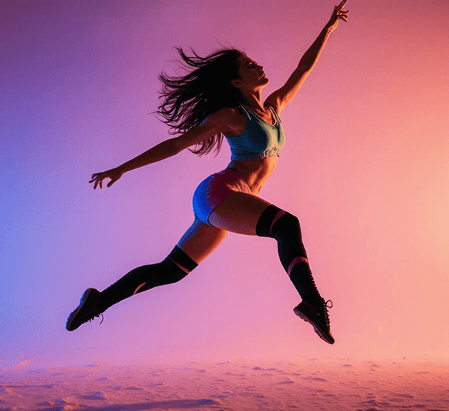 Девушка прыгает